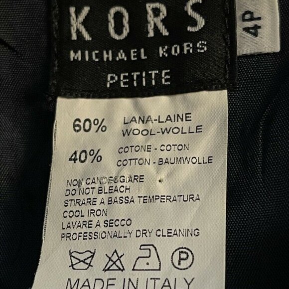 Michael Kors Petite Wool-Cotton Blend Blazer Jacket in Blue Size 4P - Picture 7 of 10